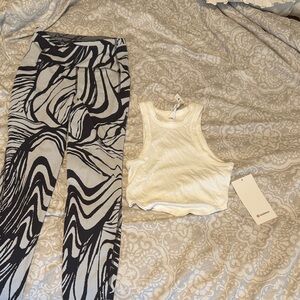 lululemon athletica White Hold Tight Cropped Tank